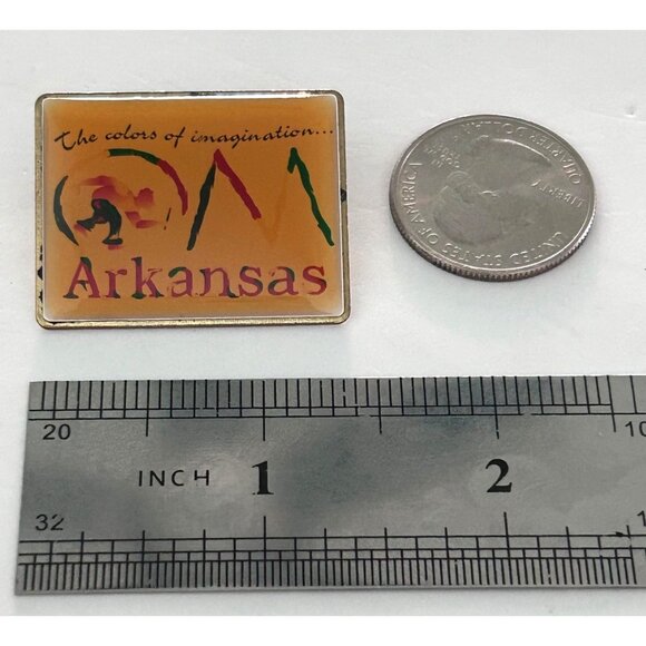 Vintage Odyssey of the Mind Arkansas OM Lapel Pin - Picture 2 of 3